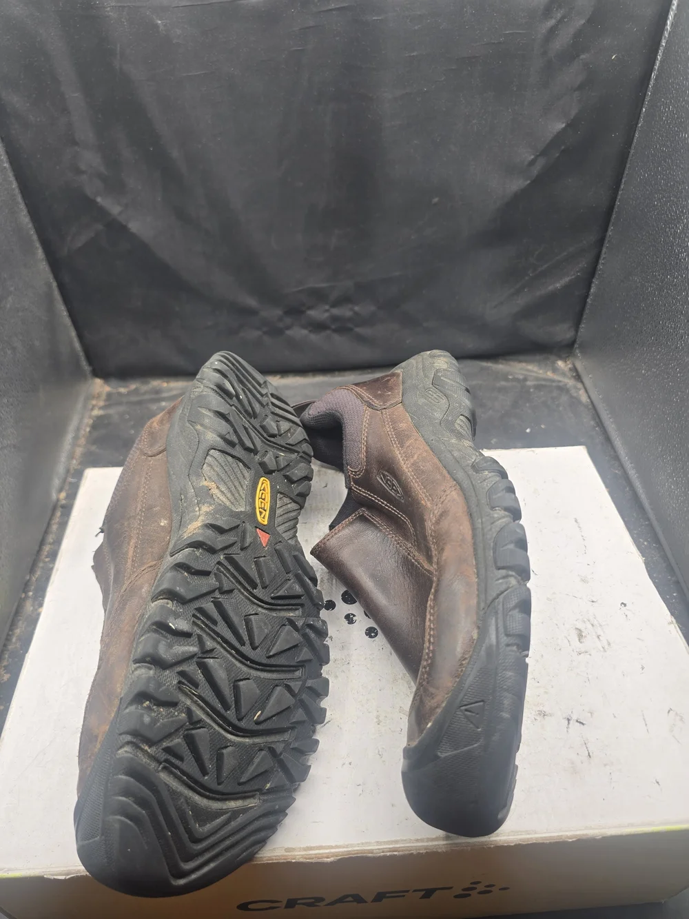 Keen Brown Leather Slip-On Work Loafers